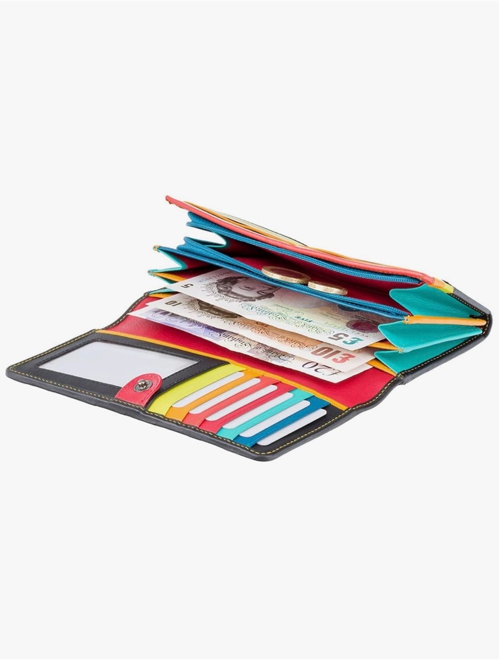 VISCONTI - Kos Purs- Cash and Coin - Trifold Wallet - Multicolored Leather - Picture 15 of 15
